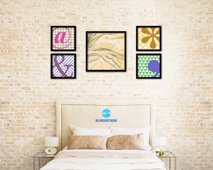 Abstract Yellow Artwork Wood Frame Gifts Modern Wall Decor Art Prints