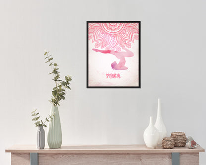 Gymnastic yoga Contorsionist practicing Yoga Wood Framed Print Wall Decor Art Gifts