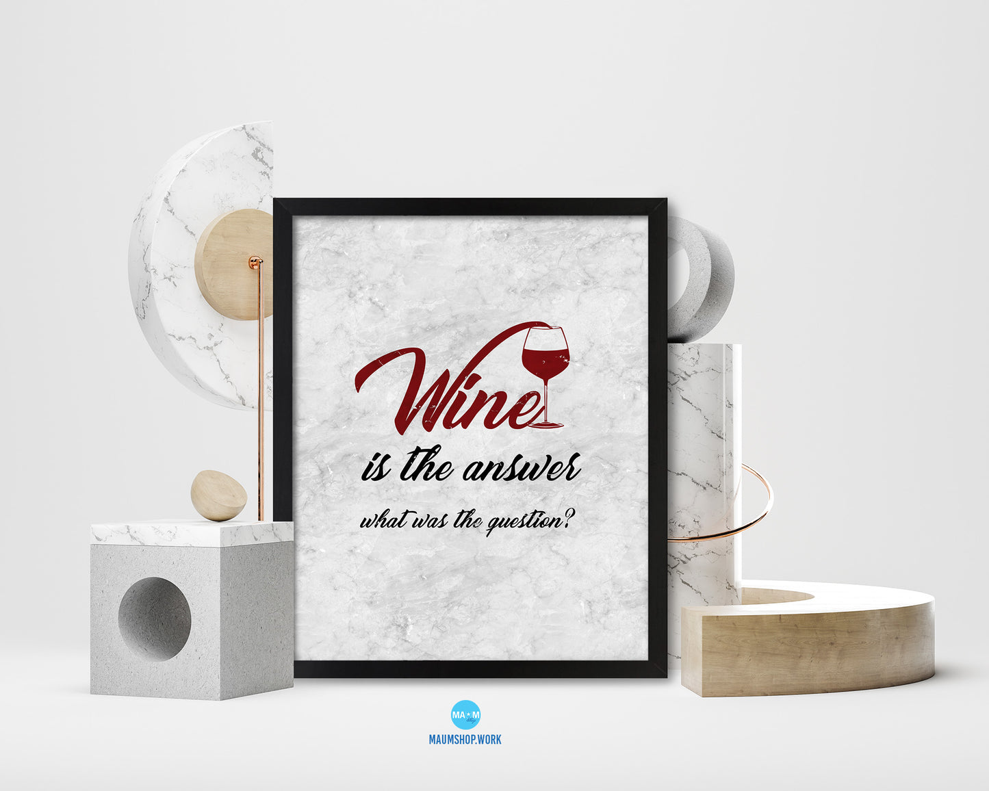 Wine is the answer what was the question Quote Framed Print Wall Art Decor Gifts