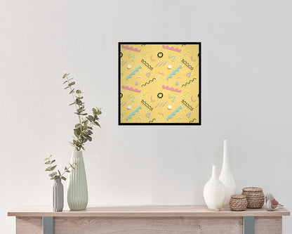 Abstract Yellow Artwork Wood Frame Gifts Modern Wall Decor Art Prints