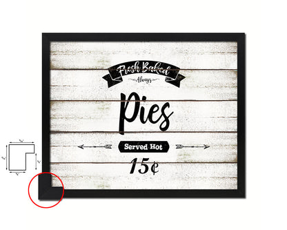 Fresh Baked Pies Vintage Sign Fine Art Paper Prints Wood Frame Wall Art Decor Gifts