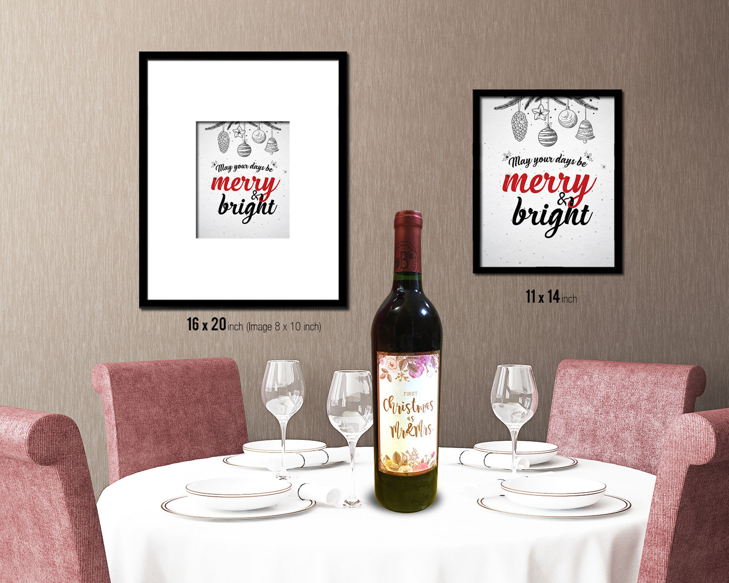 May your days be merry and bright Holiday Season Gifts Wood Framed Print Home Decor Wall Art