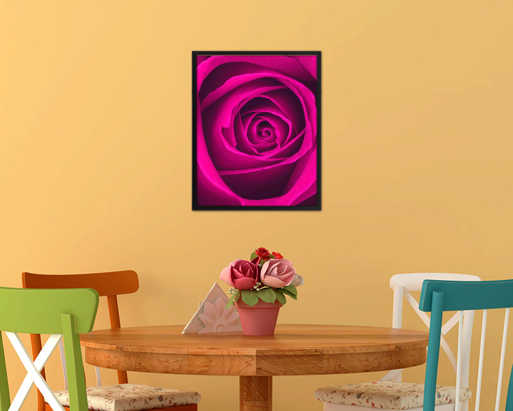 Rose Purple Flower Wood Framed Paper Print Wall Decor Art Gifts