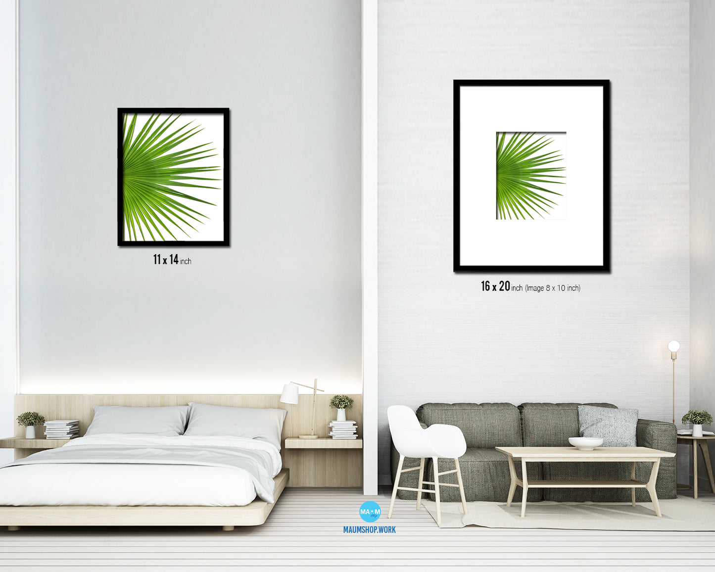 Palm Tropical Leaf Framed Print Sign Decor Wall Art Gifts