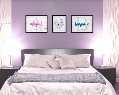 Abigail Personalized Biblical Name Plate Art Framed Print Kids Baby Room Wall Decor Gifts