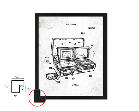 Multimedia Interface and Method Computer Vintage Patent Artwork Black Frame Print Gifts