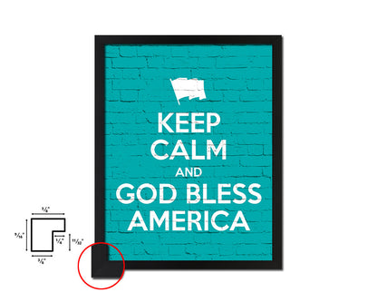 Keep calm and God bless America Quote Framed Print Home Decor Wall Art Gifts
