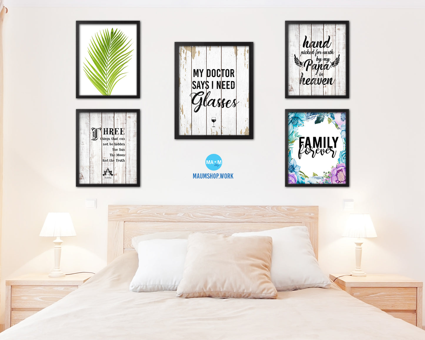 My doctor says I need glasses Words Wood Framed Print Wall Decor Art Gifts