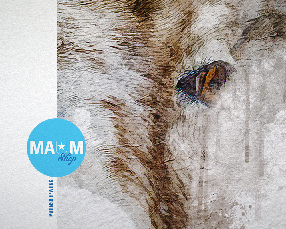 Sheep Ram Big Horn Animal Painting Print Framed Art Home Wall Decor Gifts