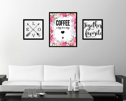 Coffee a hug in a mug Quote Framed Artwork Print Wall Decor Art Gifts