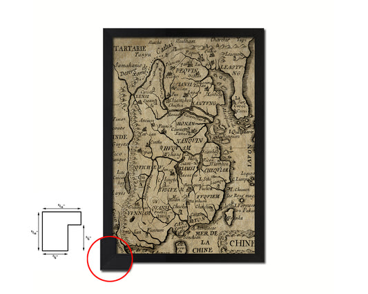 China Historical Map Wood Framed Print Art Wall Decor Gifts
