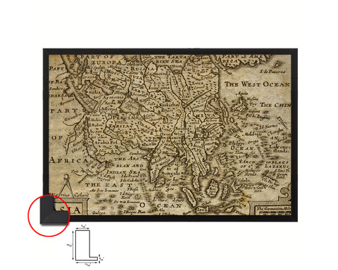 Asia John Speed 1675 Historical Map Framed Print Art Wall Decor Gifts