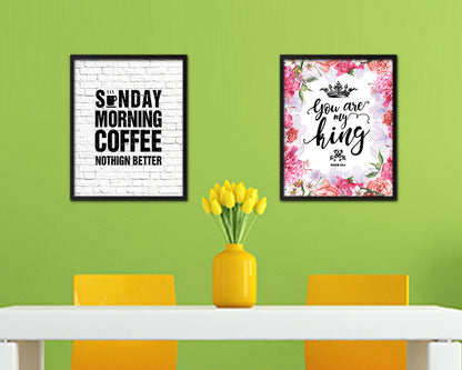 Sunday morning coffee nothing better Quote Framed Artwork Print Wall Decor Art Gifts