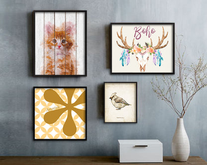 Kitten Cat Kitten Portrait Framed Print Pet Home Decor Custom Watercolor Wall Art Gifts