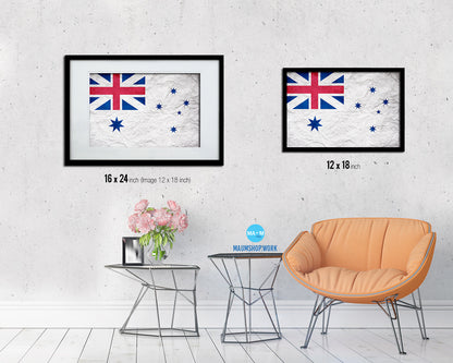 Australian White Ensign City Australia Country Vintage Flag Wood Framed Prints Decor Wall Art Gifts