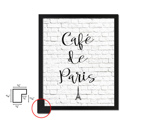 Cafe De Paris Quote Framed Artwork Print Wall Decor Art Gifts