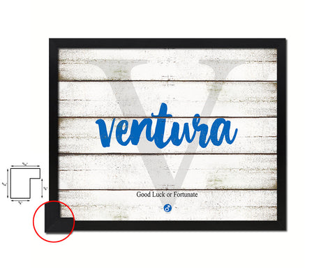 Ventura Personalized Biblical Name Plate Art Framed Print Kids Baby Room Wall Decor Gifts