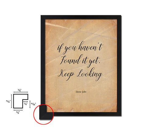 If you haven't found it, Steve Jobs Quote Paper Artwork Framed Print Wall Decor Art