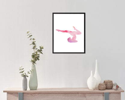 Gymnastic yoga Contorsionist practicing Yoga Wood Framed Print Wall Decor Art Gifts