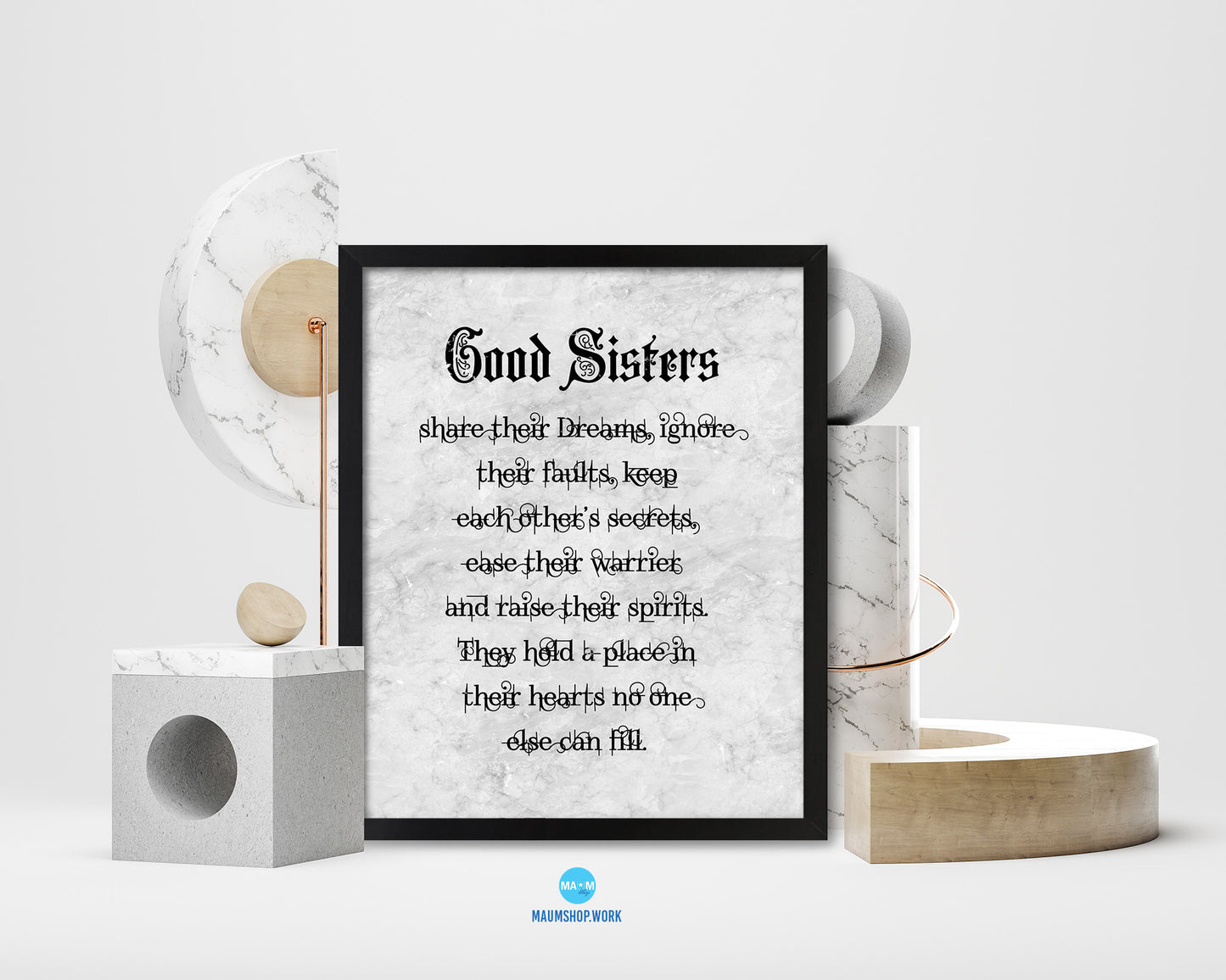 Good Sisters share their dreams Quote Framed Print Wall Art Decor Gifts
