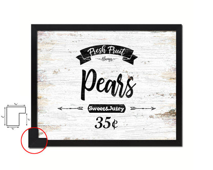 Fresh Fruit Pears Vintage Sign Fine Art Paper Prints Wood Frame Wall Art Decor Gifts