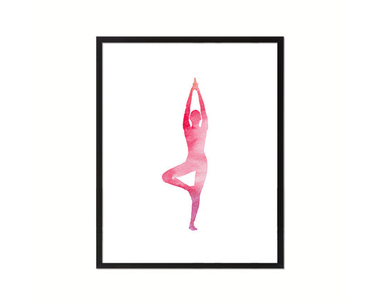 Mountain Pose Yoga Wood Framed Print Wall Decor Art Gifts