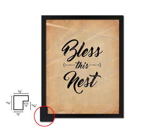 Bless this nest Quote Paper Artwork Framed Print Wall Decor Art