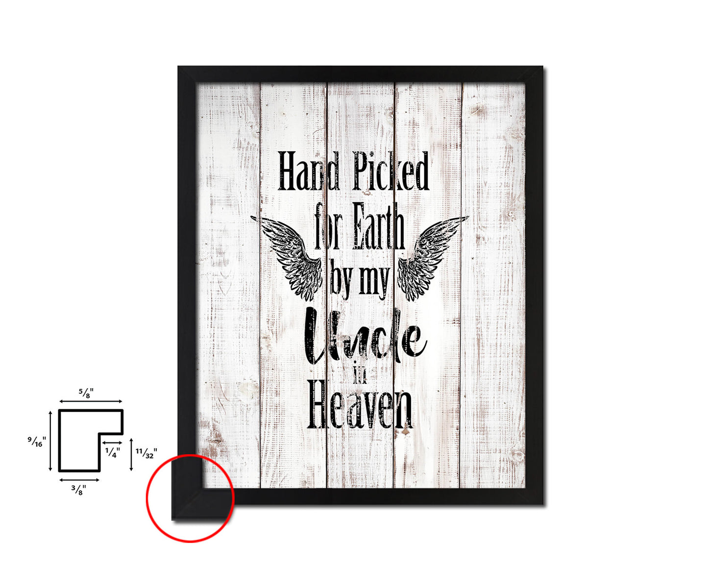 Hand picked for earth by our uncle in heaven Quote Framed Print Wall Art Decor Gifts