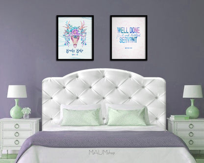 Well Done Good & Faithful Servant, Matthew 25:21 Bible Verse Scripture Frame Print
