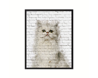 Persian Cat Kitten Portrait Framed Print Pet Home Decor Custom Watercolor Wall Art Gifts