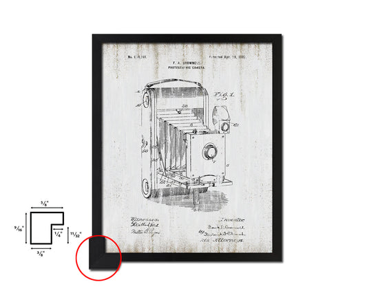 Brownell Photographic Camera Vintage Patent Artwork Black Frame Print Wall Art Decor Gifts