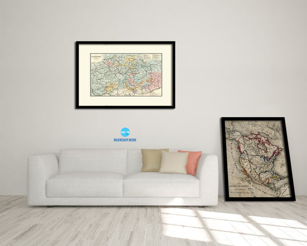 Germany Old Map Framed Print Art Wall Decor Gifts