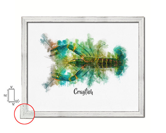 Crayfish Fish Framed Prints Modern Restaurant Sushi Bar Watercolor Wall Art Decor