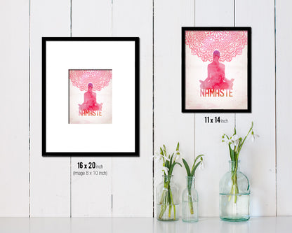 Half Lotus Pose Ardha Padmasana Yoga Wood Framed Print Wall Decor Art Gifts