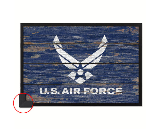 US Air Force Wood Rustic Flag Wood Framed Print Wall Art Decor Gifts