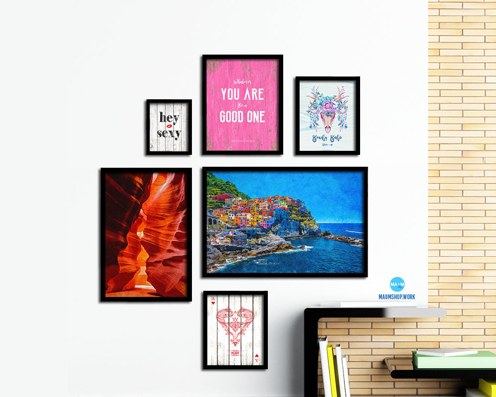 Cinque Terre Italy Mediterranean Sea Landscape Art Picture Frame