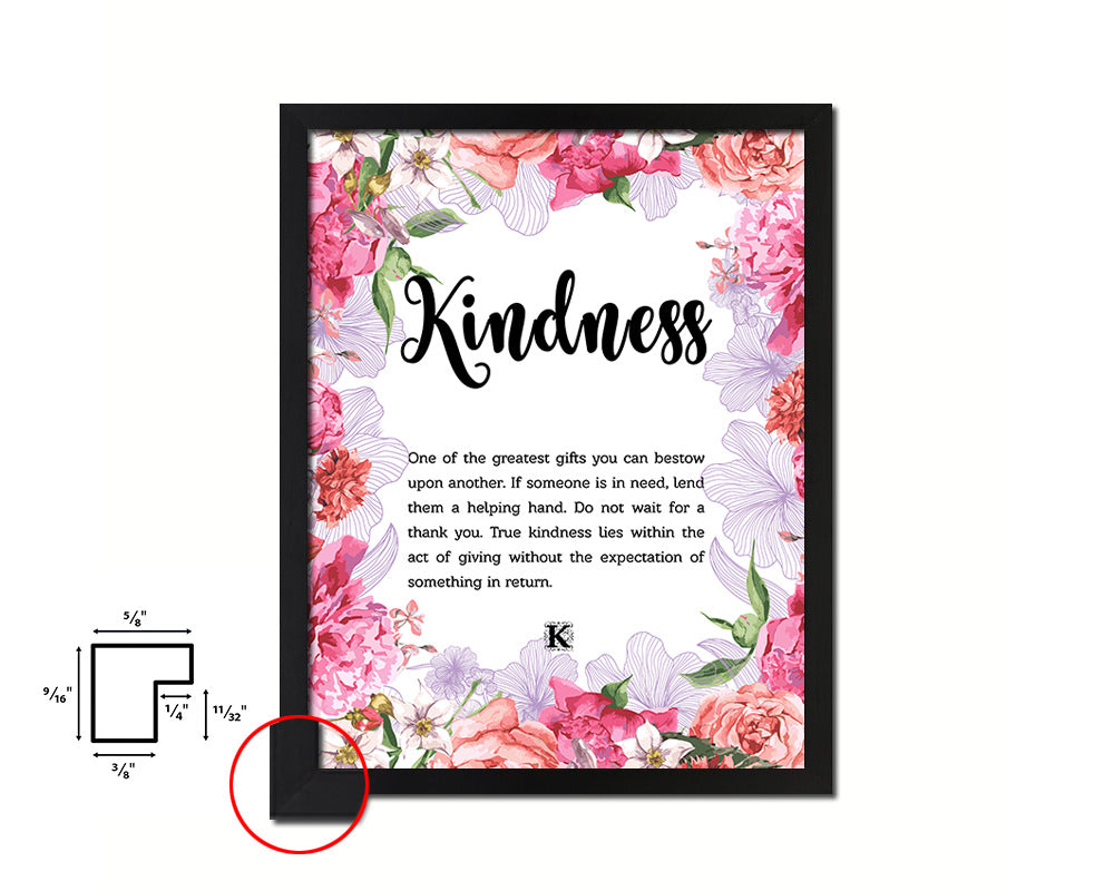 Kindness Quote Framed Print Home Decor Wall Art Gifts