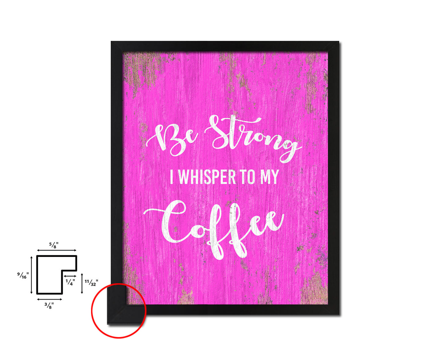 Be strong I whisper to my coffee Quotes Framed Print Home Decor Wall Art Gifts
