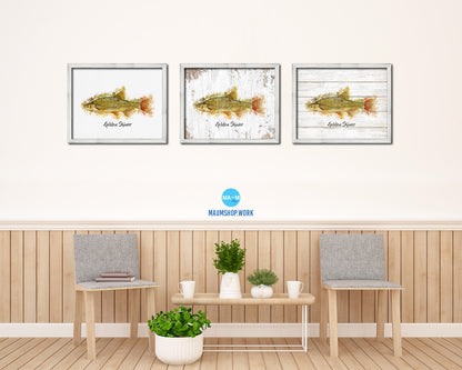 Golden Shiner Fish Framed Prints Modern Restaurant Sushi Bar Watercolor Wall Art Decor