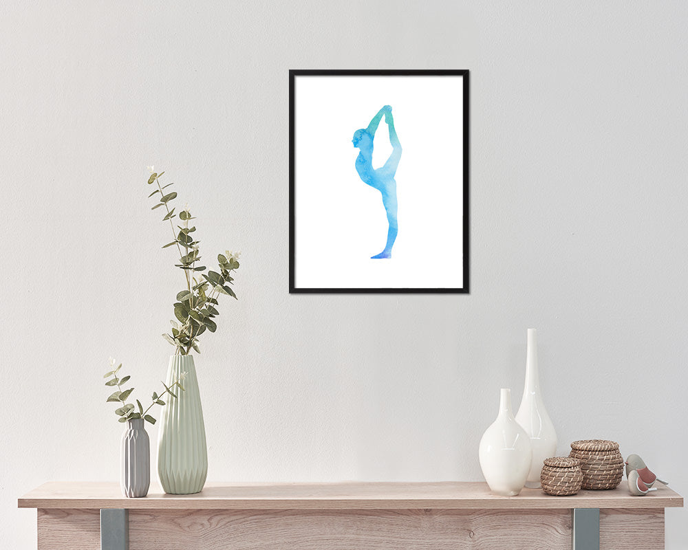 Gymnastic yoga Contorsionist practicing Yoga Wood Framed Print Wall Decor Art Gifts