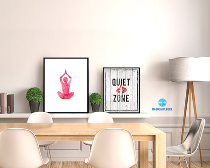 Lion Pose Simhasana Yoga Wood Framed Print Wall Decor Art Gifts