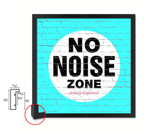 No Noise Zone Shabby Chic Sign Wood Framed Art Paper Print Wall Decor Gifts
