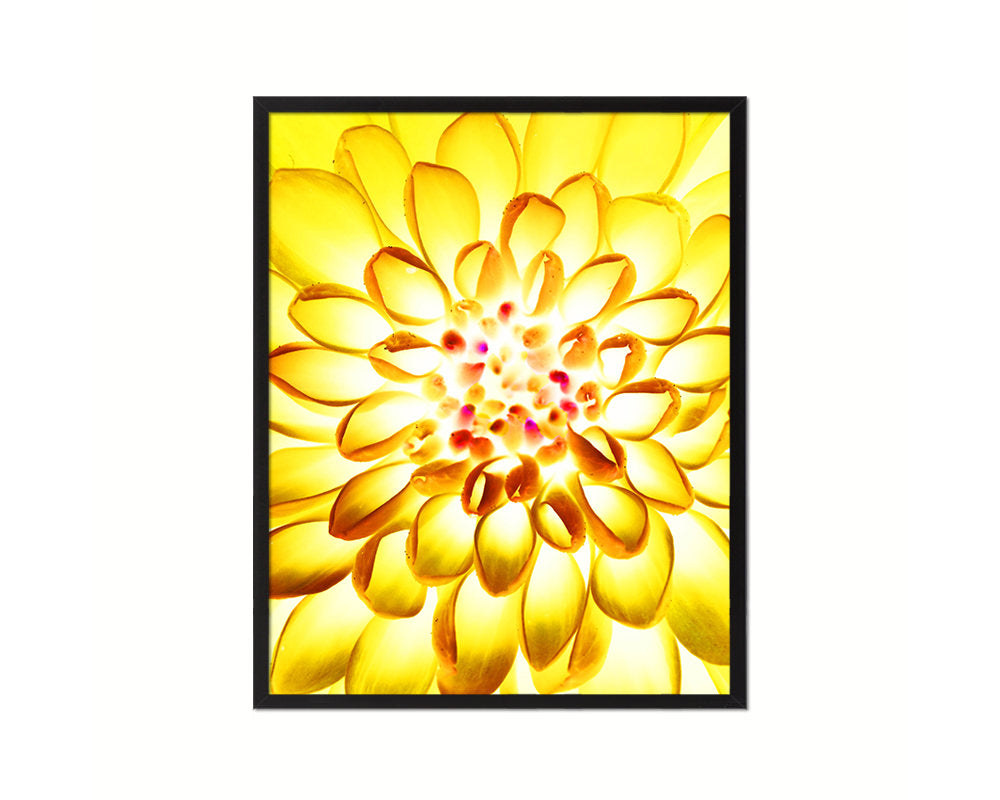 Chrysanthemum Yellow Flower Wood Framed Paper Print Wall Decor Art Gifts