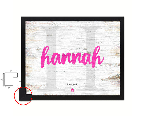 Hannah Personalized Biblical Name Plate Art Framed Print Kids Baby Room Wall Decor Gifts