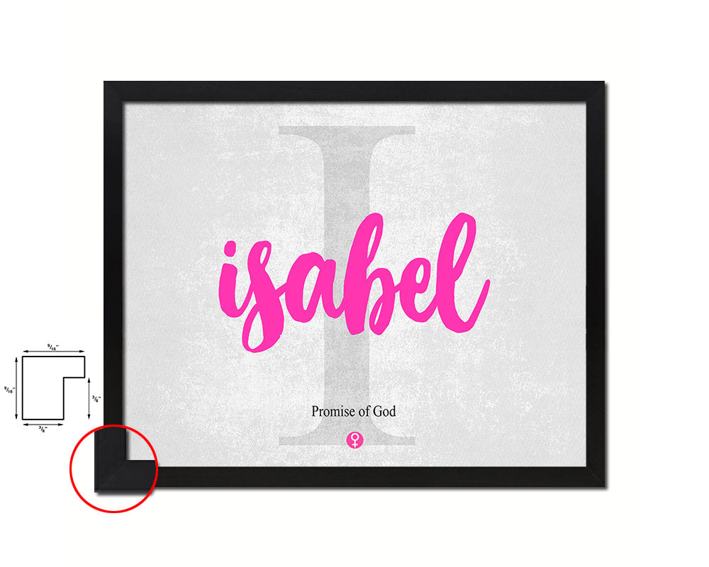 Isabel Personalized Biblical Name Plate Art Framed Print Kids Baby Room Wall Decor Gifts