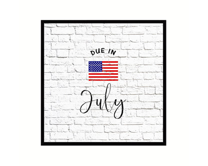 Baby Due In July Pregnancy Announcement Personalized Frame Print Wall Decor Art Gifts