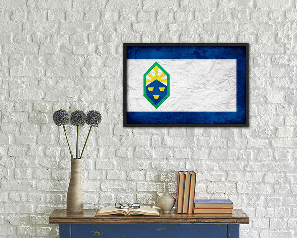 Colorado Springs City Colorado State Vintage Flag Wood Framed Prints Decor Wall Art Gifts