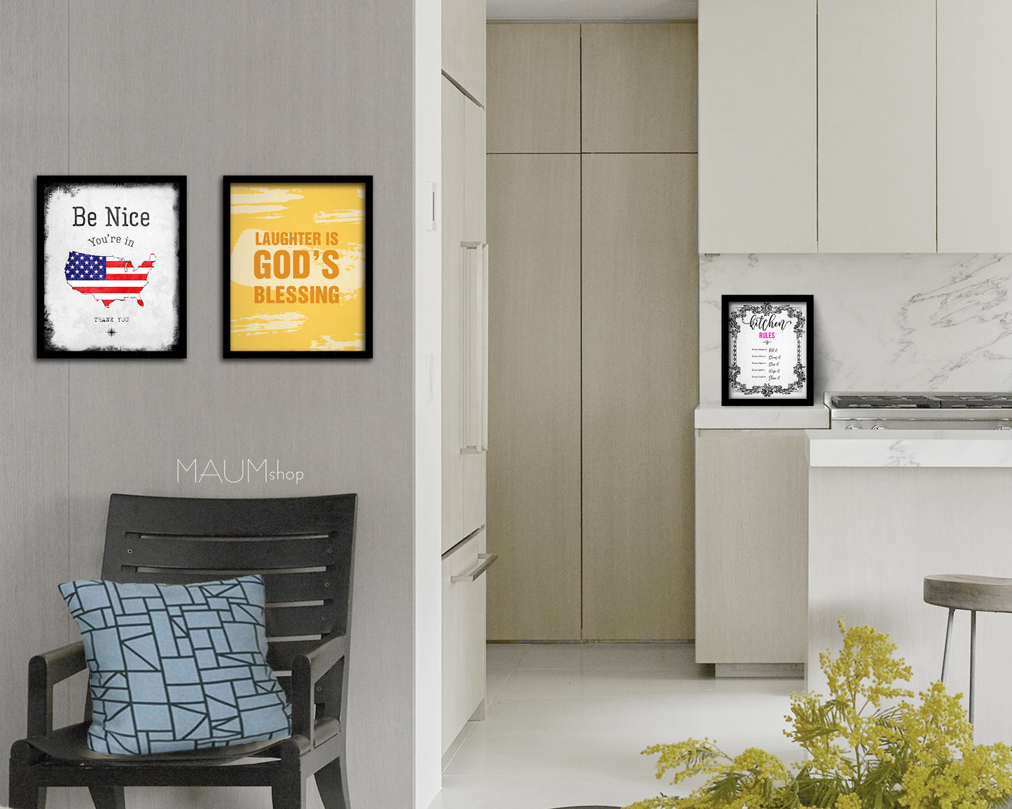 Laughter is God's blessing Quote Framed Print Wall Decor Art Gifts