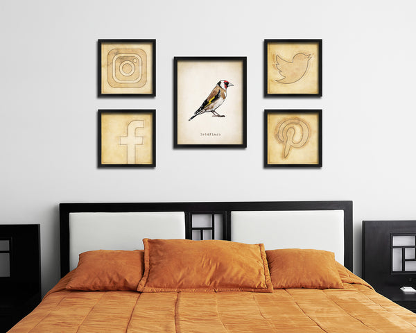 Goldfinch Vintage Bird Fine Art Paper Prints Home Decor Wall Art Gifts