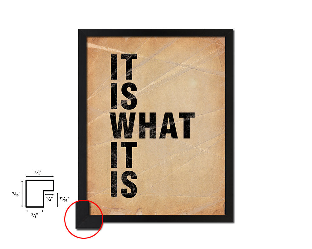 It is what it is Quote Paper Artwork Framed Print Wall Decor Art